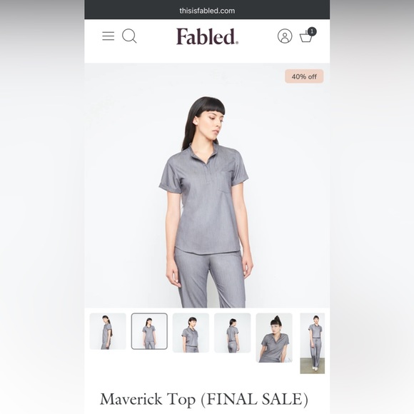 EUC Fabled 3 scrub pants (S), 1 top (M)- DISCONTINUED - Picture 7 of 10